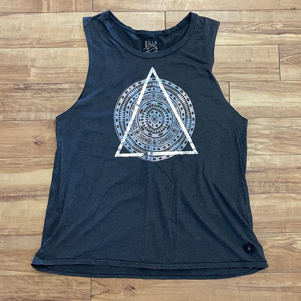 NWT Billabong Gray Muscle Tee Tank Top Large